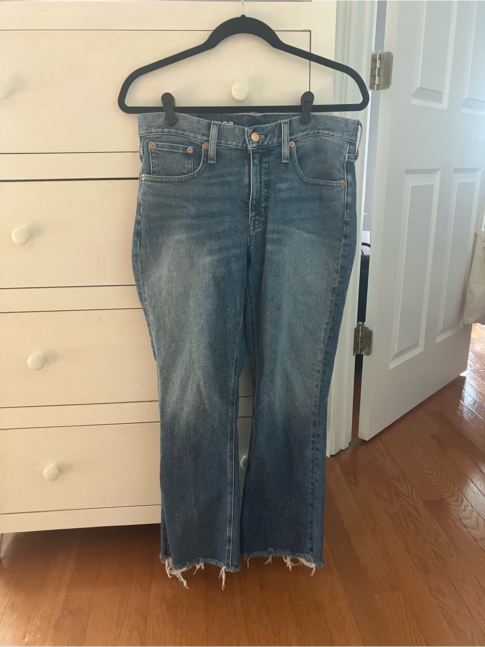 J. Crew 9” Billie Demi Boot Crop Jeans in Medium Blue Wash
